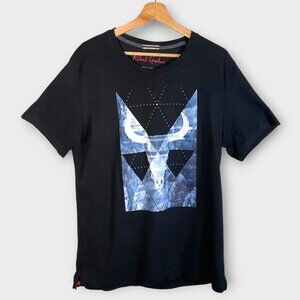 Robert Graham Graphic T-Shirt Men's XL Bullhead Black Classic Fit 100% Cotton